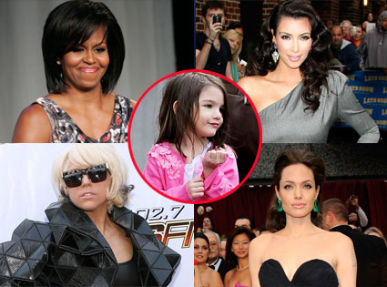 Michelle Obama, Kim Kardashian, Lady Gaga, Angelina Jolie, Suri Cruise Michelle Obama, Kim Kardashian, Lady Gaga, Angelina Jolie, Suri Cruise